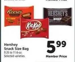 Safeway Hershey Snack Size Bag offer