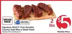 Safeway Signature SELECT Pork Shoulder Country Style Ribs or Blade Steak offer