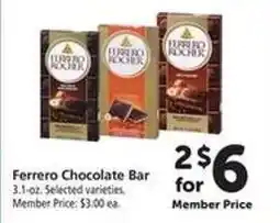 Safeway Ferrero Chocolate Bar offer