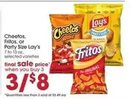 Giant Eagle Cheetos, Fritos, or Party Size Lay's offer