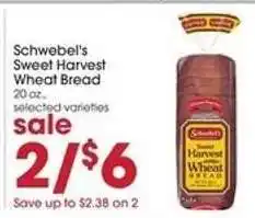 Giant Eagle Schwebel's Sweet Harvest Wheat Bread offer