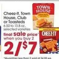 Giant Eagle Cheez-It, Town House, Club or Toasteds offer