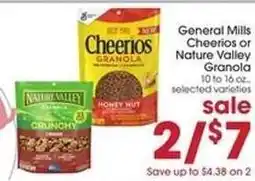 Giant Eagle General Mills Cheerios or Nature Valley Granola offer
