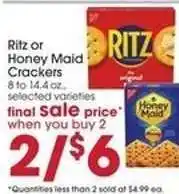 Giant Eagle Ritz or Honey Maid Crackers offer