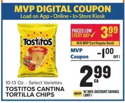 Food Lion TOSTITOS CANTINA TORTILLA CHIPS offer