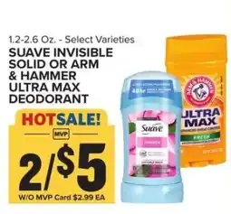 Food Lion Suave Invisible Solid or Arm & Hammer Ultra Max Deodorant offer