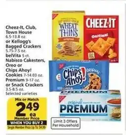 Albertsons Cheez-It, Club, Town House or Kellogg's Bagged Crackers offer