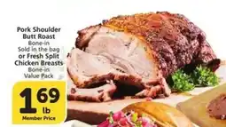 Albertsons Pork Shoulder Butt Roast or Fresh Split Chicken Breasts offer