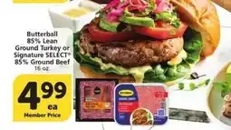 Albertsons Butterball 85% Lean Ground Turkey or Signature SELECT 85% Ground Beef offer