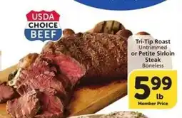 Albertsons Tri-Tip Roast or Petite Sirloin Steak offer