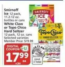 Albertsons Smirnoff Ice, White Claw, or Topo Chico Hard Seltzer offer