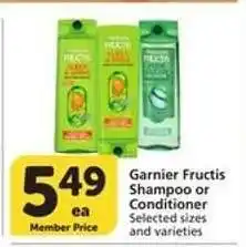 Albertsons Garnier Fructis Shampoo or Conditioner offer