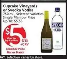 Albertsons Cupcake Vineyards or Svedka Vodka offer