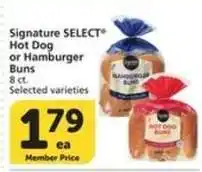 Albertsons Signature SELECT Hot Dog or Hamburger Buns offer