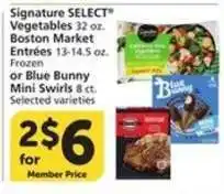 Albertsons Signature SELECT Vegetables, Boston Market Entrées, or Blue Bunny Mini Swirls offer