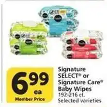 Albertsons Signature SELECT or Signature Care Baby Wipes offer