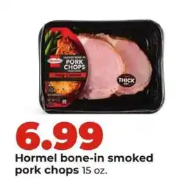 Hy-Vee Hormel bone-in smoked pork chops offer