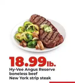 Hy-Vee Hy-Vee Angus Reserve boneless beef New York strip steak offer
