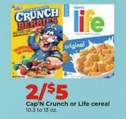 Hy-Vee Cap'n Crunch or Life Cereal offer