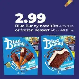 Hy-Vee Blue Bunny novelties or frozen dessert offer