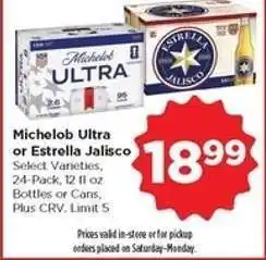 Food 4 Less Michelob Ultra or Estrella Jalisco offer