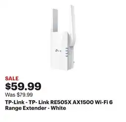 Best Buy TP-Link - TP- Link RE505X AX1500 Wi-Fi 6 Range Extender - White offer