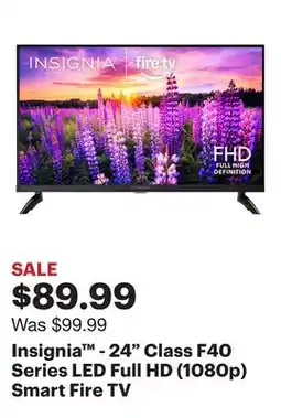 Best Buy Insignia - 24 Class F40 Series LED Full HD (1080p) Smart Fire TV offer