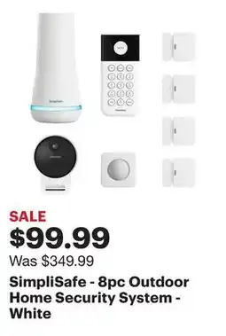 Best Buy SimpliSafe - 8pc Outdoor Home Security System - White offer