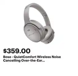 Best Buy Bose - QuietComfort Wireless Noise Cancelling Over-the-Ear Bluetooth Headphones - Moonlight Gray offer