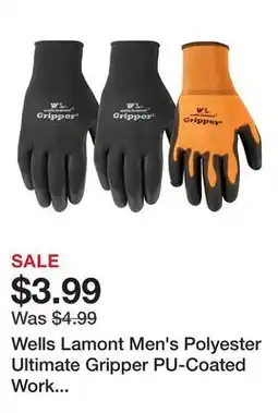 Tractor Supply Company Wells Lamont Men's Polyester Ultimate Gripper PU-Coated Work Gloves, Large, 3 Pair offer