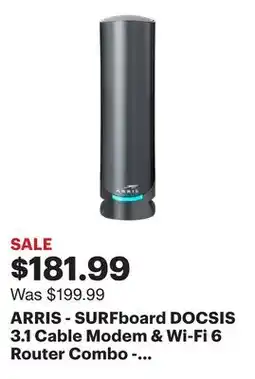 Best Buy ARRIS - SURFboard DOCSIS 3.1 Cable Modem & Wi-Fi 6 Router Combo - Black offer