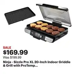 Best Buy Ninja - Sizzle Pro XL 20-Inch Indoor Griddle & Grill with ProTemp IQ - Silver offer