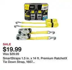 Tractor Supply Company SmartStraps 1.5 in. x 14 ft. Premium RatchetX Tie Down Strap, 1667 lb., Yellow, 2 pk offer