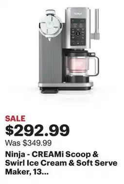 Best Buy Ninja - CREAMi Scoop & Swirl Ice Cream & Soft Serve Maker, 13 One-Touch Programs - Silver offer