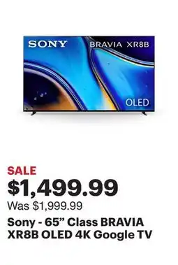 Best Buy Sony - 65 Class BRAVIA XR8B OLED 4K Google TV offer