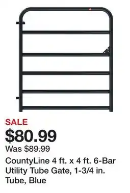Tractor Supply Company CountyLine 4 ft. x 4 ft. 6-Bar Utility Tube Gate, 1-3/4 in. Tube, Blue offer