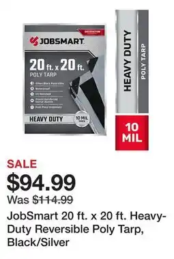 Tractor Supply Company JobSmart 20 ft. x 20 ft. Heavy-Duty Reversible Poly Tarp, Black/Silver offer