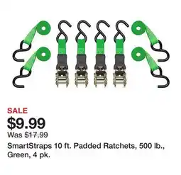 Tractor Supply Company SmartStraps 10 ft. Padded Ratchets, 500 lb., Green, 4 pk offer