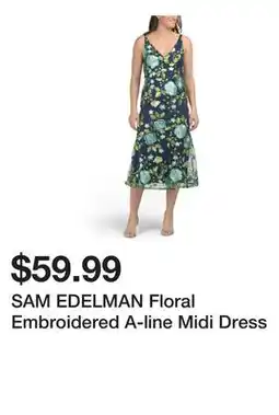 Marshalls SAM EDELMAN Floral Embroidered A-line Midi Dress offer