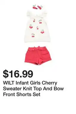 Marshalls WILT Infant Girls Cherry Sweater Knit Top And Bow Front Shorts Set offer