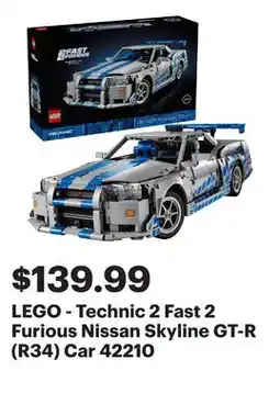Best Buy LEGO - Technic 2 Fast 2 Furious Nissan Skyline GT-R (R34) Car 42210 offer