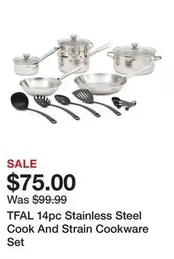 Marshalls TFAL 14pc Stainless Steel Cook And Strain Cookware Set offer