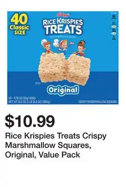Wegmans Rice Krispies Treats Crispy Marshmallow Squares, Original, Value Pack offer