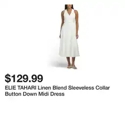 Marshalls ELIE TAHARI Linen Blend Sleeveless Collar Button Down Midi Dress offer