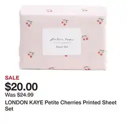 Marshalls LONDON KAYE Petite Cherries Printed Sheet Set offer