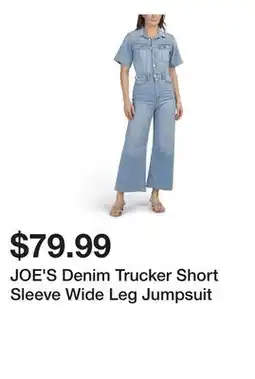 Marshalls JOE'S Denim Trucker Short Sleeve Wide Leg Jumpsuit offer