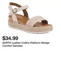 Marshalls EARTH Leather Collins Platform Wedge Comfort Sandals offer