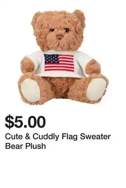 Five Below Cute & Cuddly Flag Sweater Bear Plush offer