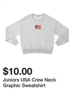 Five Below Juniors USA Crew Neck Graphic Sweatshirt offer