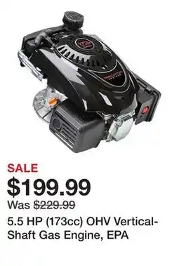 Harbor Freight Tools 5.5 HP (173cc) OHV Vertical-Shaft Gas Engine, EPA offer